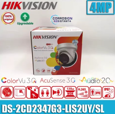 Hikvision DS-2CD2347G3-LIS2UY/SL 4 MP Smart Hybrid Light with ColorVu Fixed Turret Network Camera