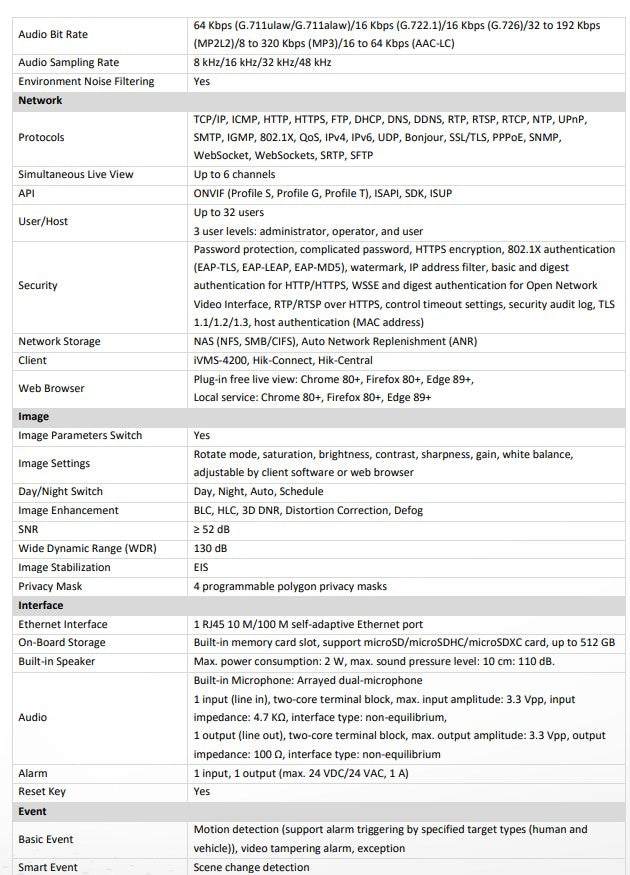 DS-2CD2347G3-LIS2UY/SL, 2.8mm, White/Black, 4MP, Built-in Mic & Speaker