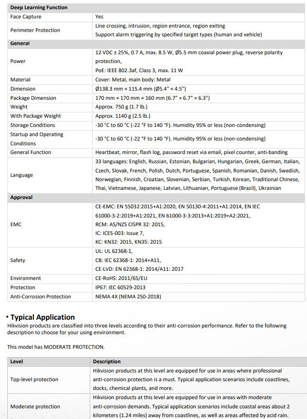 DS-2CD2387G3-LI2UY, 2.8mm, White/Black, 8MP, Built-in Mic