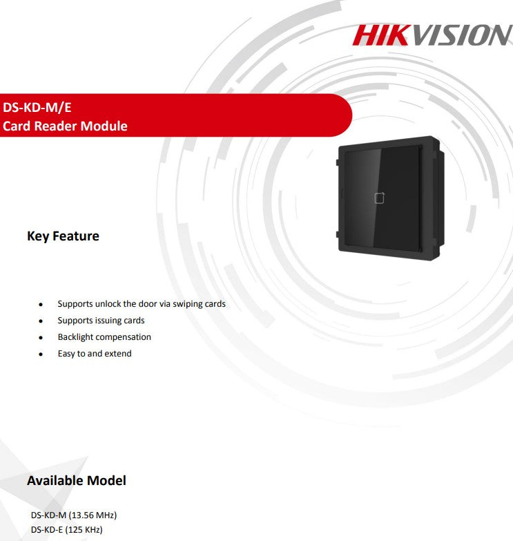 Hikvision DS-KD-M Intercom Card Reader Module