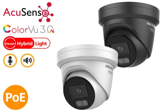 DS-2CD2347G3-LIS2UY/SL, 2.8mm, White/Black, 4MP, Built-in Mic & Speaker