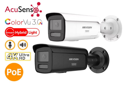 DS-2CD2T87G3-LIS2UY/SL, 2.8mm, White/Black, 8MP, Built-in Mic & Speaker, Bullet