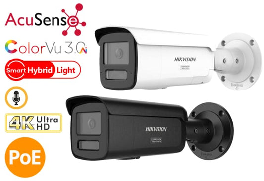 DS-2CD2T87G3-LIY, 2.8mm, White/Black, 8MP, Built-in Mic, Bullet cam