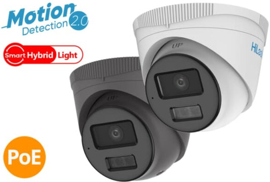 Hikvision HiLook IPC-T249HA-LU 4MP Smart Hybrid ColorVu Fixed Turret Network Camera, 2.8mm with Mic